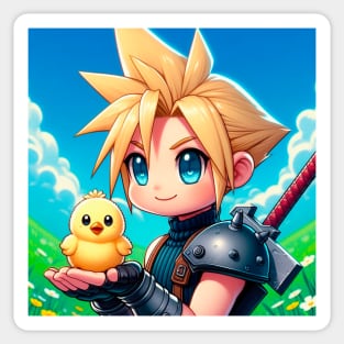 Cloud & Chocobo Sticker